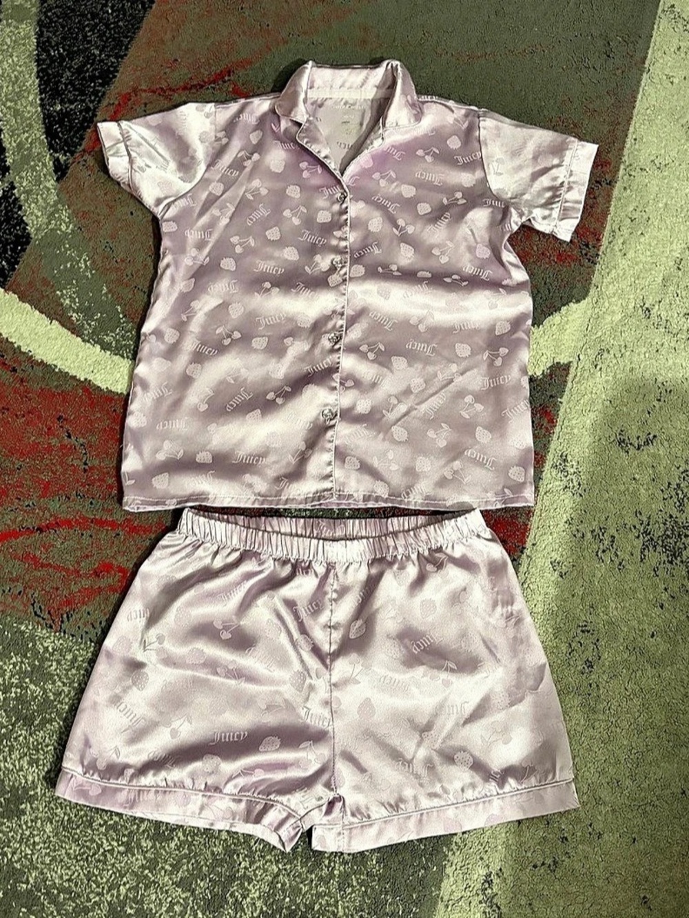 Juicy Couture Girls 10/12 Satin Pajama Set